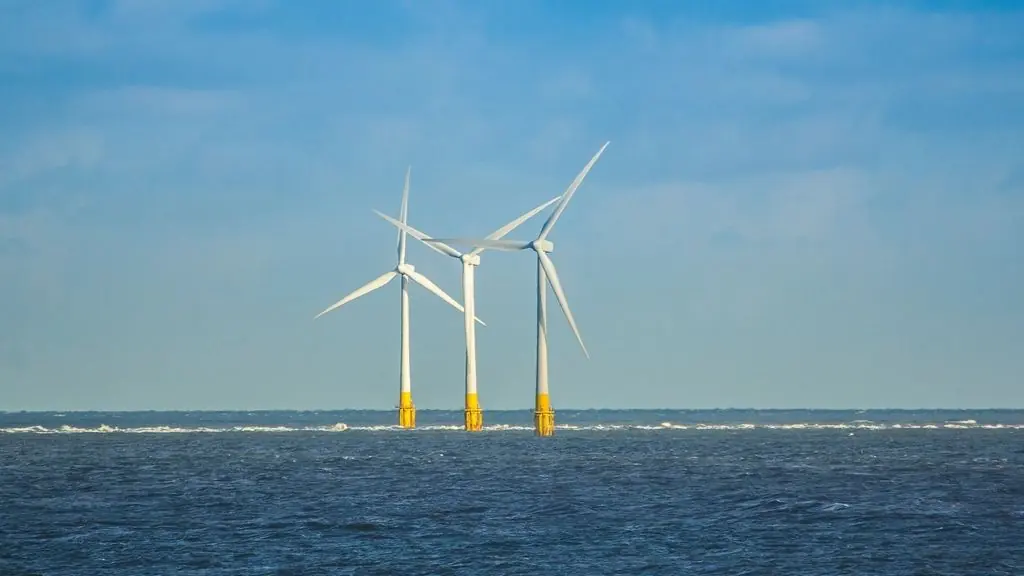 Offshore wind turbines at sea